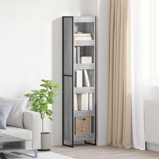 vidaXL Book Cabinet 40 x 30 x 189.5 cm Engineered Wood Grey Sonoma