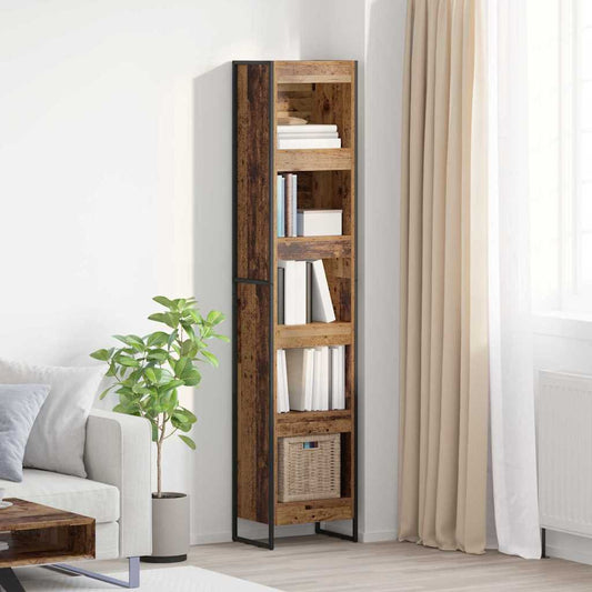 vidaXL Book Cabinet 40 x 30 x 189.5 cm Engineered Wood Old Wood