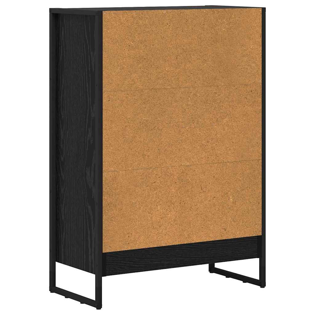 vidaXL Book Cabinet 60 x 30 x 86.5 cm Engineered Wood Black Oak