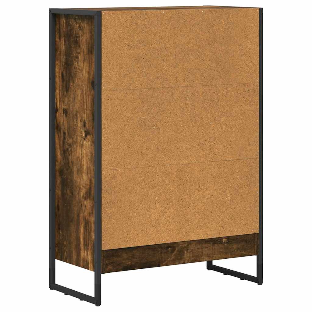 vidaXL Book Cabinet Smoke Oak 60 x 30 x 86.5 cm Engineered Wood