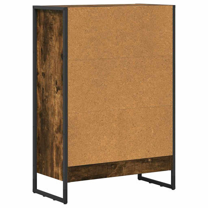 vidaXL Book Cabinet Smoke Oak 60 x 30 x 86.5 cm Engineered Wood