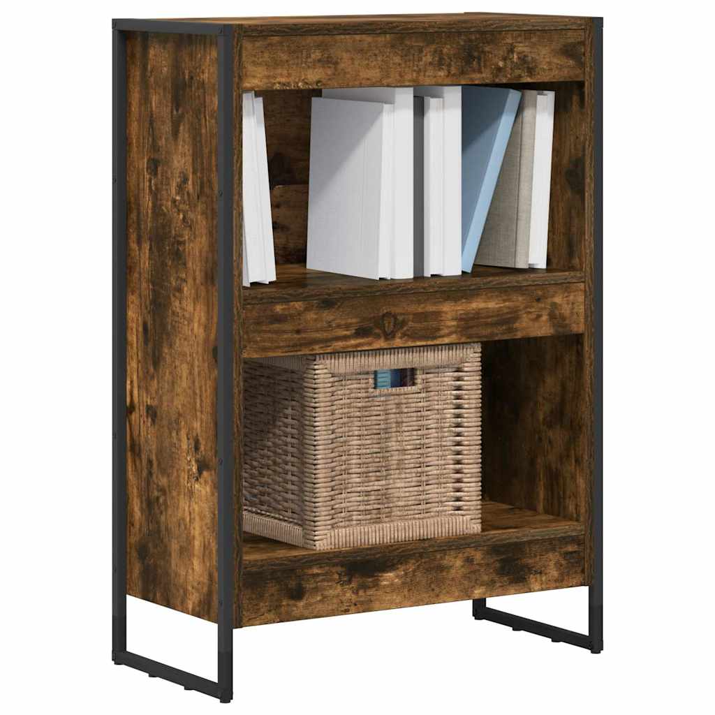 vidaXL Book Cabinet Smoke Oak 60 x 30 x 86.5 cm Engineered Wood