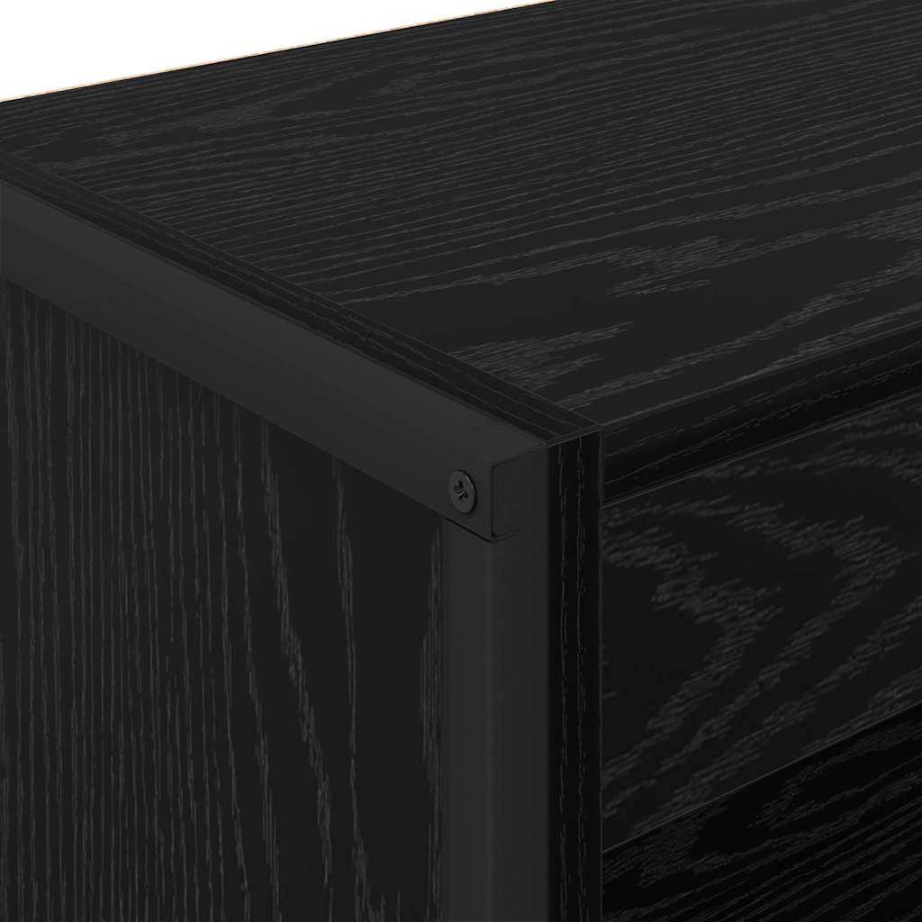 vidaXL Book Cabinet 60 x 30 x 121 cm Engineered Wood Black Oak