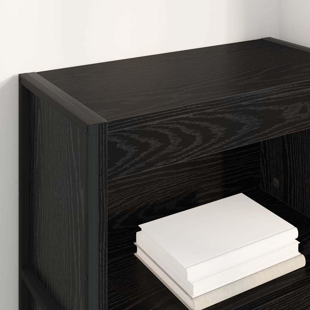 vidaXL Book Cabinet 60 x 30 x 121 cm Engineered Wood Black Oak