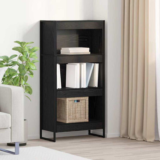 vidaXL Book Cabinet 60 x 30 x 121 cm Engineered Wood Black Oak