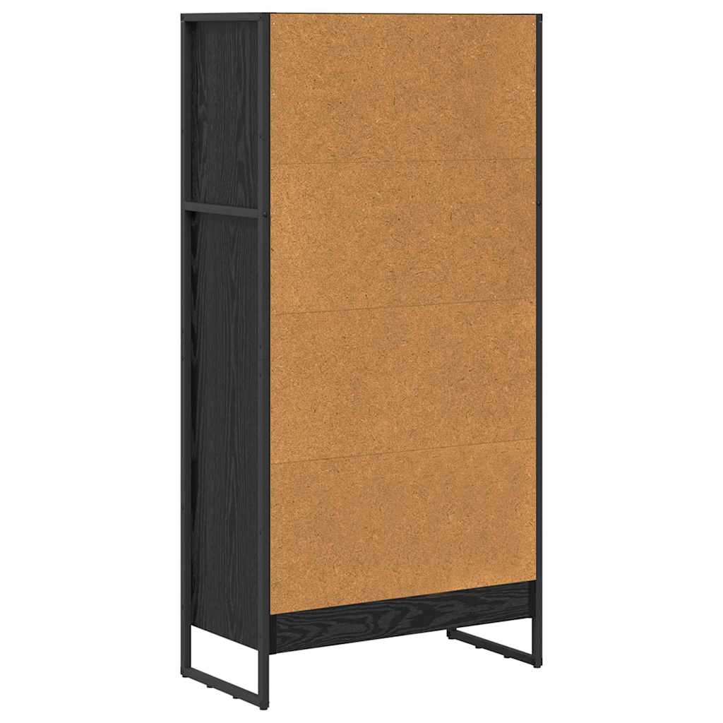vidaXL Book Cabinet 60 x 30 x 121 cm Engineered Wood Black Oak