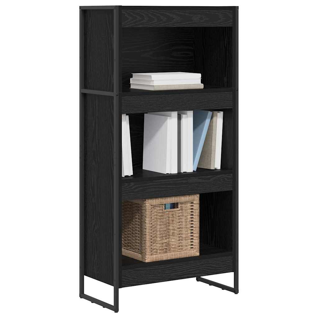 vidaXL Book Cabinet 60 x 30 x 121 cm Engineered Wood Black Oak