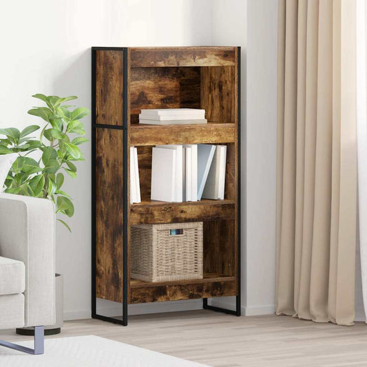 vidaXL Book Cabinet 60 x 30 x 121 cm Engineered Wood Smoke Oak