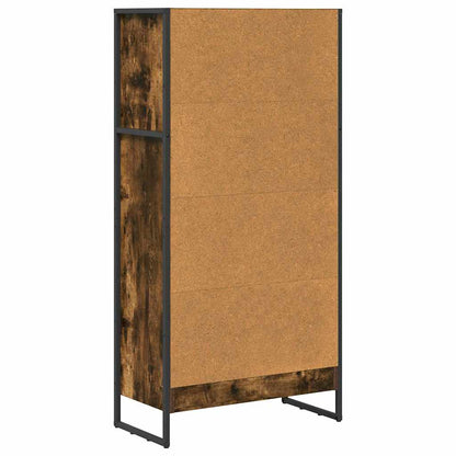 vidaXL Book Cabinet Smoke Oak 60 x 30 x 121 cm Engineered Wood