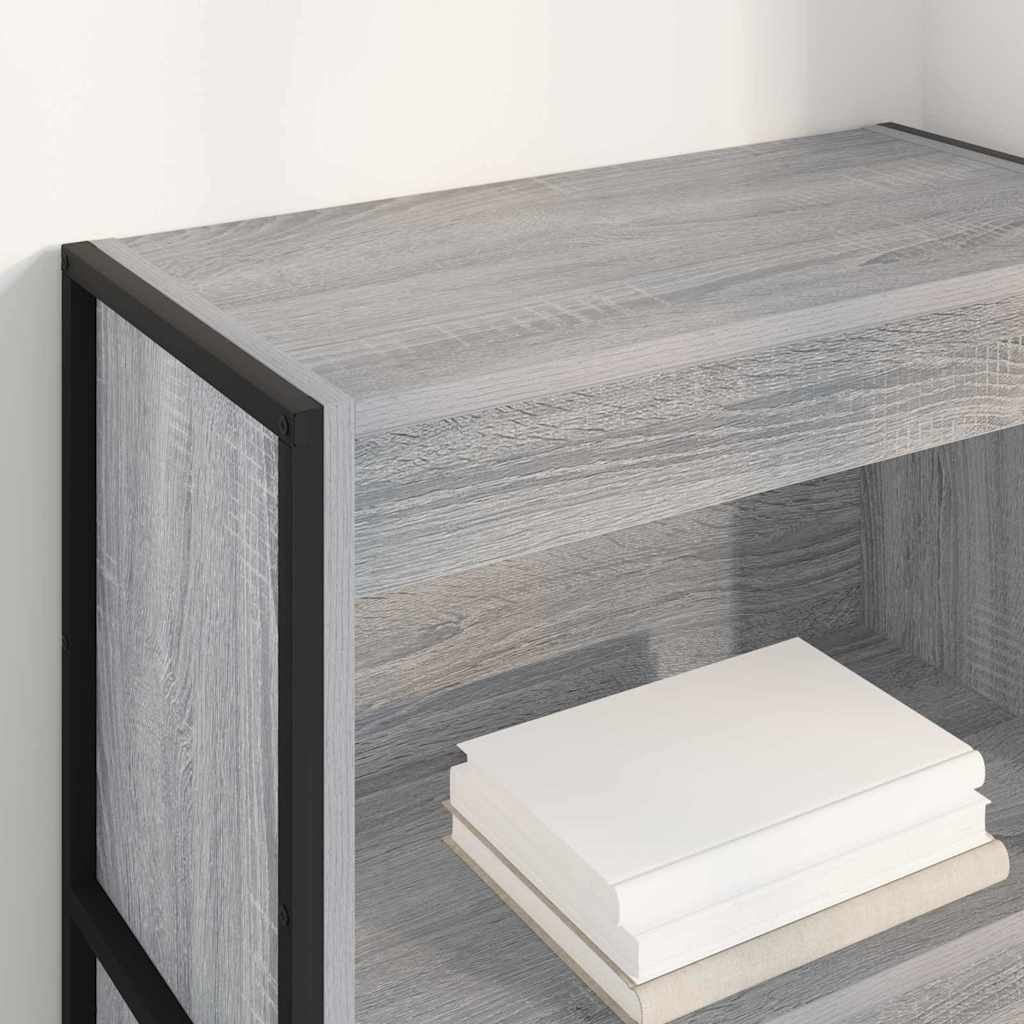 vidaXL Book Cabinet 60 x 30 x 121 cm Engineered Wood Grey Sonoma
