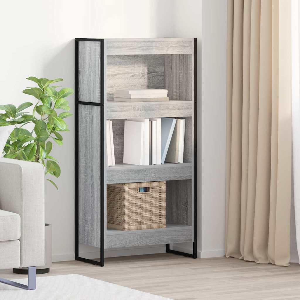 vidaXL Book Cabinet 60 x 30 x 121 cm Engineered Wood Grey Sonoma