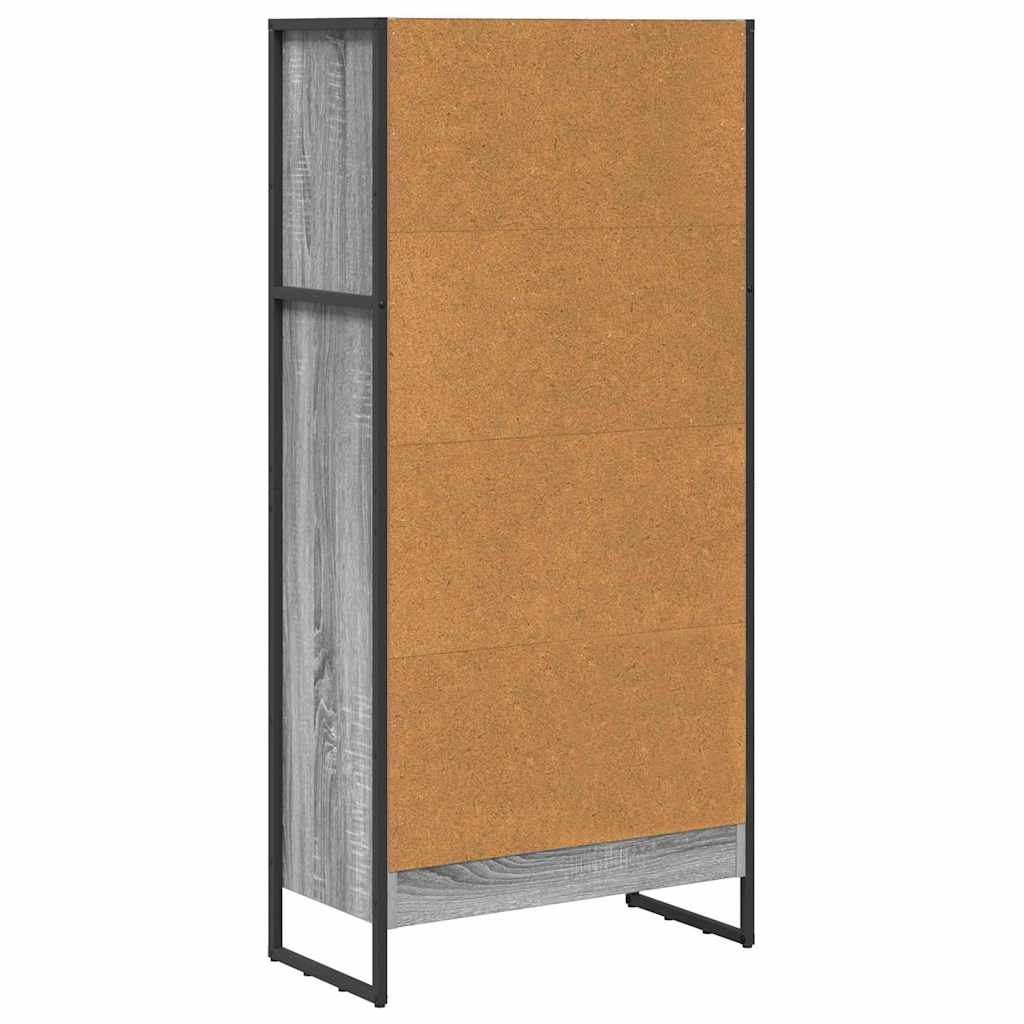 vidaXL Book Cabinet 60 x 30 x 121 cm Engineered Wood Grey Sonoma