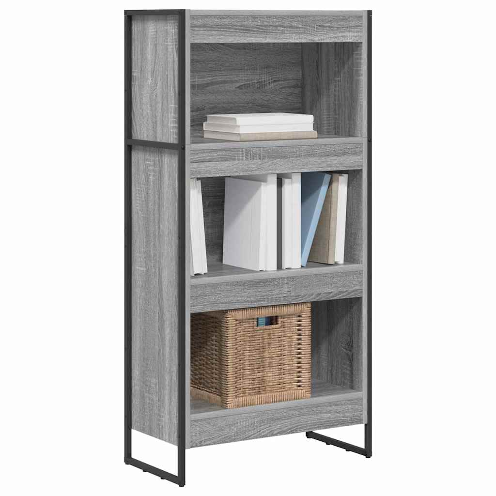 vidaXL Book Cabinet 60 x 30 x 121 cm Engineered Wood Grey Sonoma
