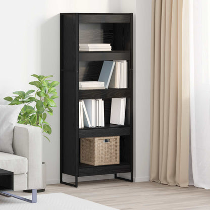 vidaXL Book Cabinet 60 x 30 x 155 cm Engineered Wood Black Oak
