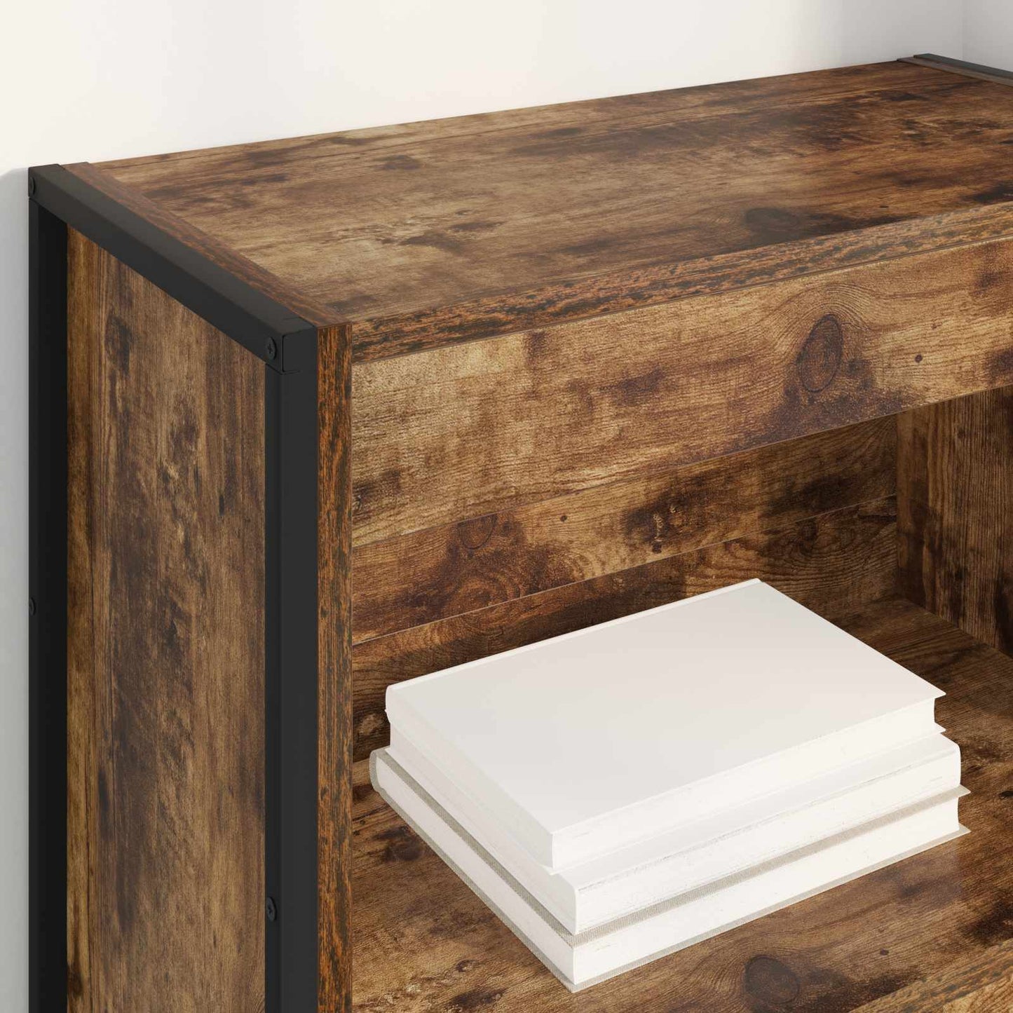 vidaXL Book Cabinet Smoke Oak 60 x 30 x 155 cm Engineered Wood