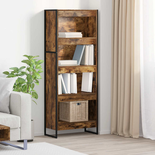 vidaXL Book Cabinet 60 x 30 x 155 cm Engineered Wood Smoke Oak