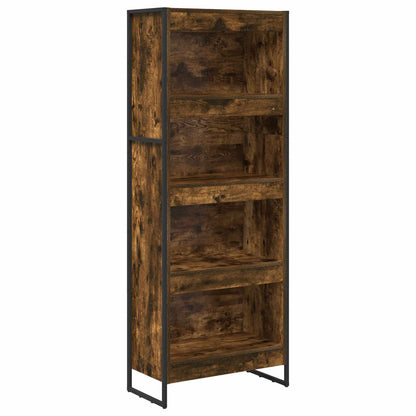 vidaXL Book Cabinet Smoke Oak 60 x 30 x 155 cm Engineered Wood