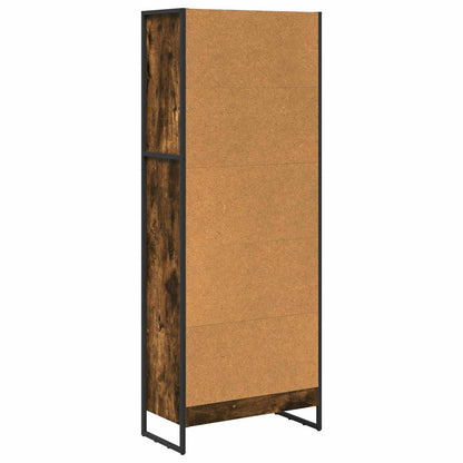 vidaXL Book Cabinet Smoke Oak 60 x 30 x 155 cm Engineered Wood