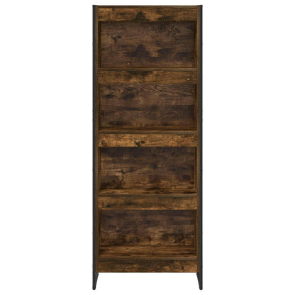 vidaXL Book Cabinet Smoke Oak 60 x 30 x 155 cm Engineered Wood