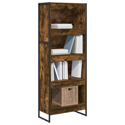 vidaXL Book Cabinet Smoke Oak 60 x 30 x 155 cm Engineered Wood
