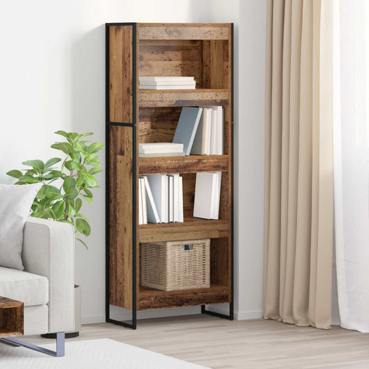 vidaXL Book Cabinet 60 x 30 x 155 cm Engineered Wood Old Wood