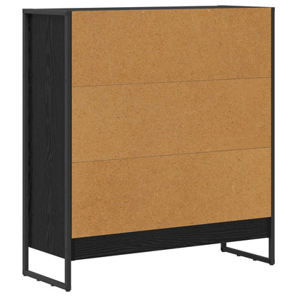 vidaXL Book Cabinet 80 x 30 x 86.5 cm Engineered Wood Black Oak