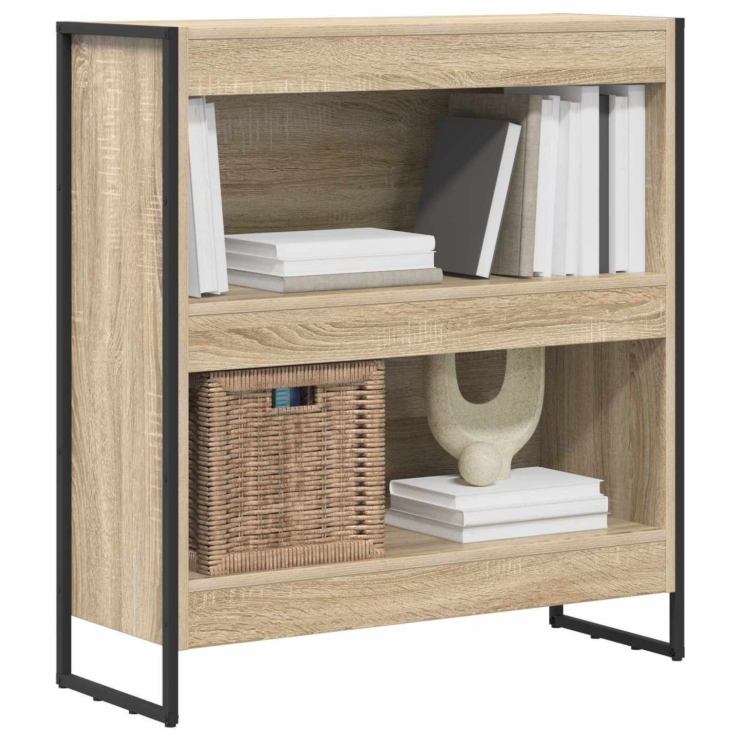 vidaXL Book Cabinet Sonoma 80 x 30 x 86.5 cm Engineered Wood