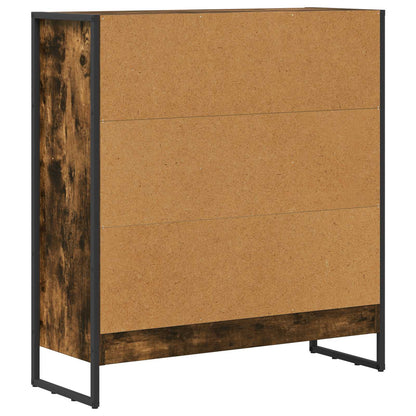 vidaXL Book Cabinet Smoke Oak 80 x 30 x 86.5 cm Engineered Wood