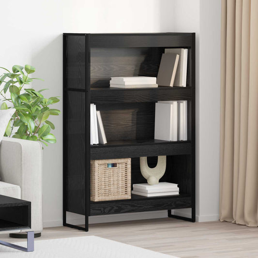 vidaXL Book Cabinet 80 x 30 x 121 cm Engineered Wood Black Oak
