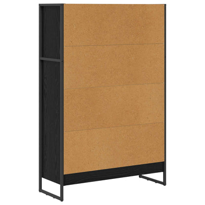 vidaXL Book Cabinet 80 x 30 x 121 cm Engineered Wood Black Oak