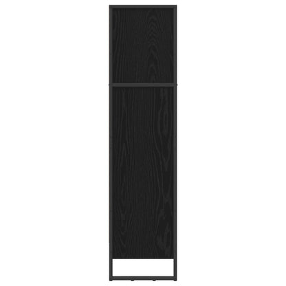 vidaXL Book Cabinet 80 x 30 x 121 cm Engineered Wood Black Oak