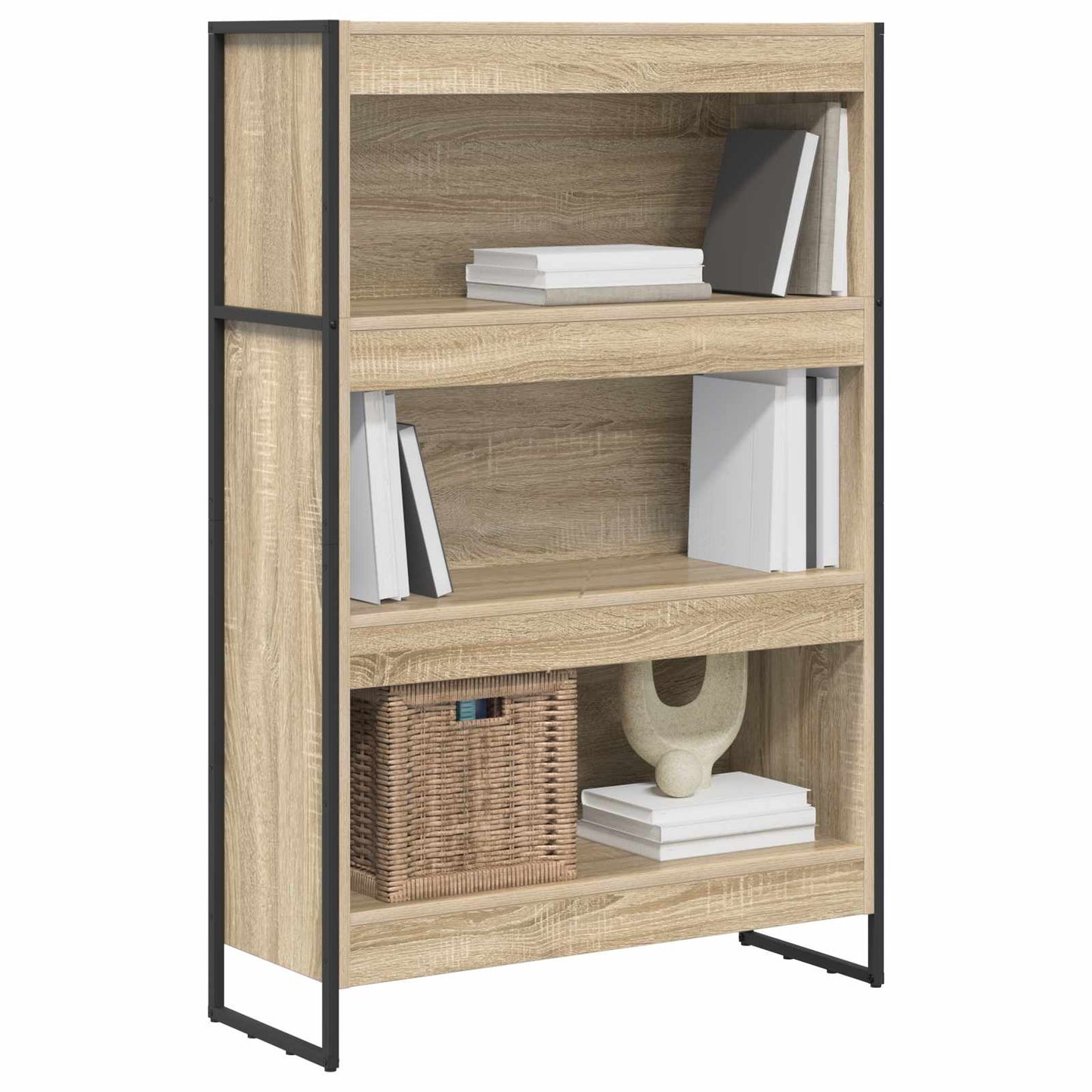 vidaXL Book Cabinet Sonoma 80 x 30 x 121 cm Engineered Wood
