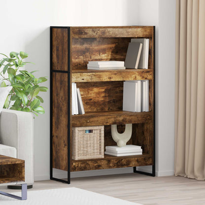 vidaXL Book Cabinet Smoke Oak 80 x 30 x 121 cm Engineered Wood