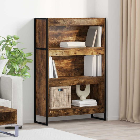 vidaXL Book Cabinet 80 x 30 x 121 cm Engineered Wood Smoke Oak