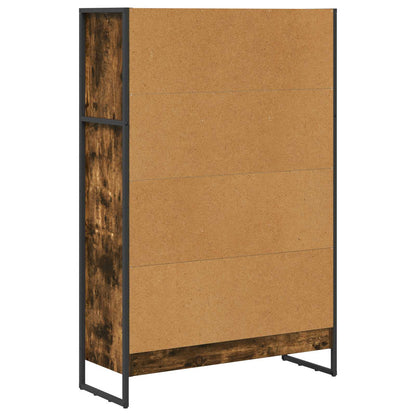 vidaXL Book Cabinet Smoke Oak 80 x 30 x 121 cm Engineered Wood