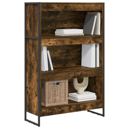 vidaXL Book Cabinet Smoke Oak 80 x 30 x 121 cm Engineered Wood