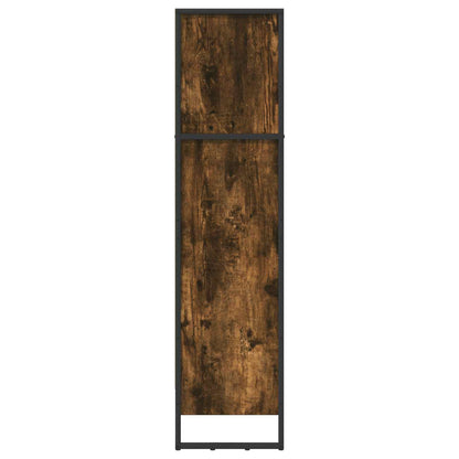 vidaXL Book Cabinet Smoke Oak 80 x 30 x 121 cm Engineered Wood