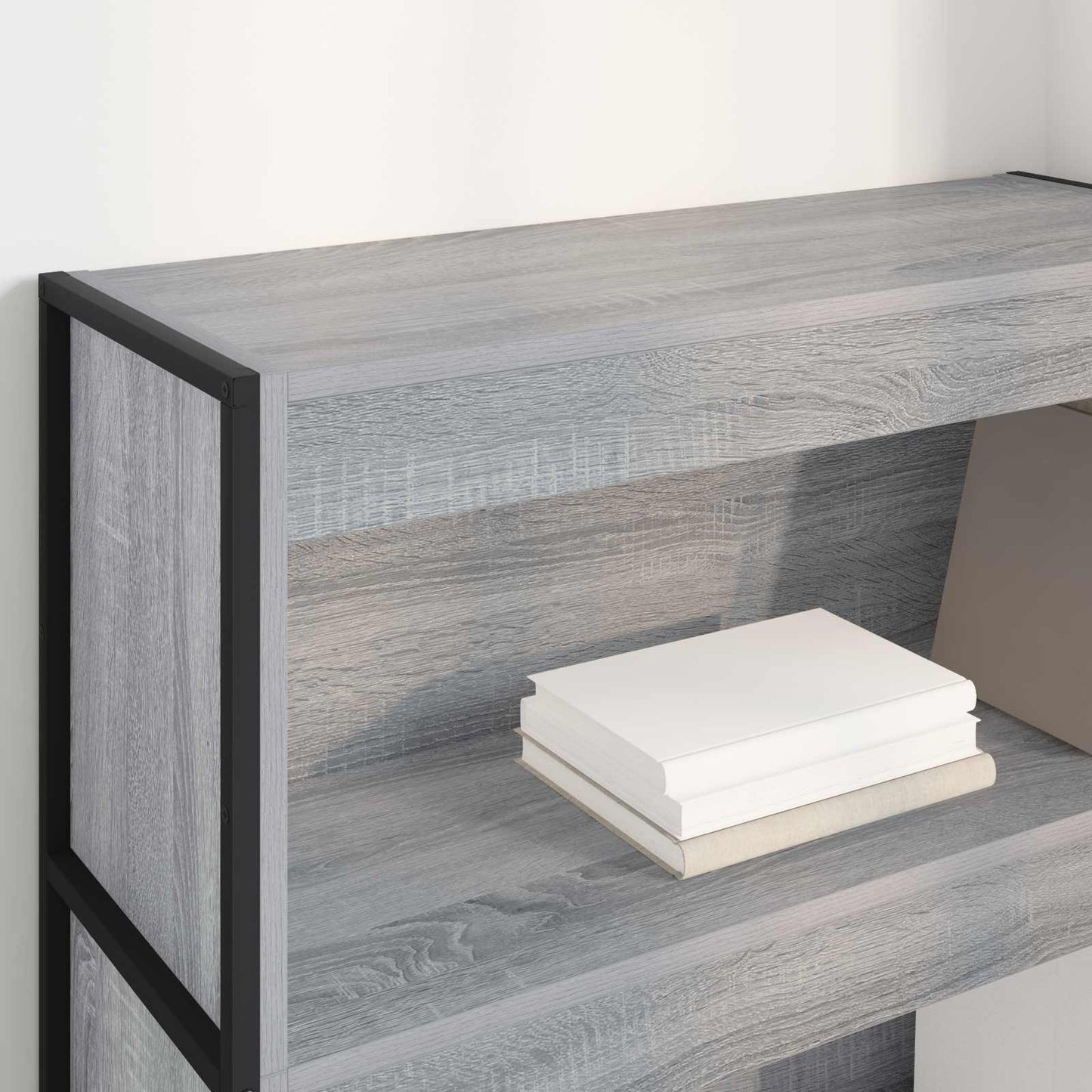 vidaXL Book Cabinet 80 x 30 x 121 cm Engineered Wood Grey Sonoma