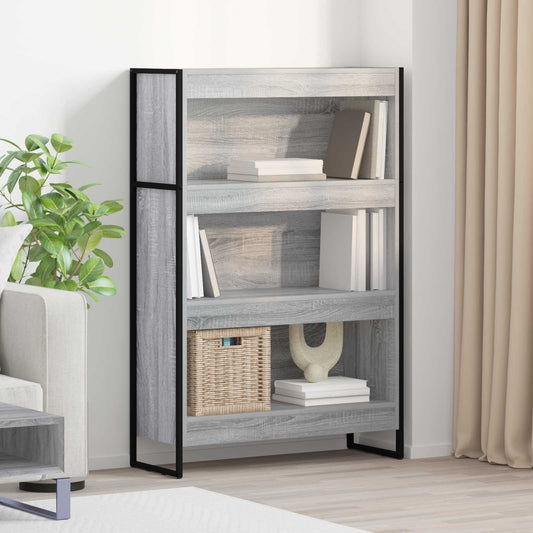 vidaXL Book Cabinet 80 x 30 x 121 cm Engineered Wood Grey Sonoma