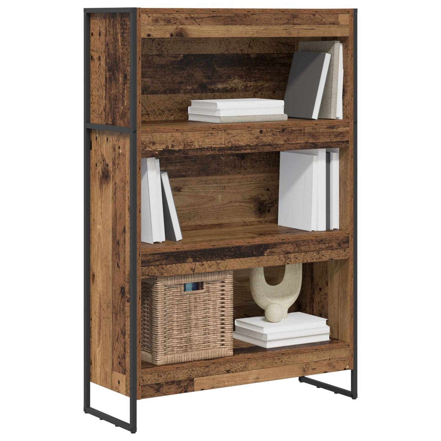 vidaXL Book Cabinet Old Wood 80 x 30 x 121 cm Engineered Wood