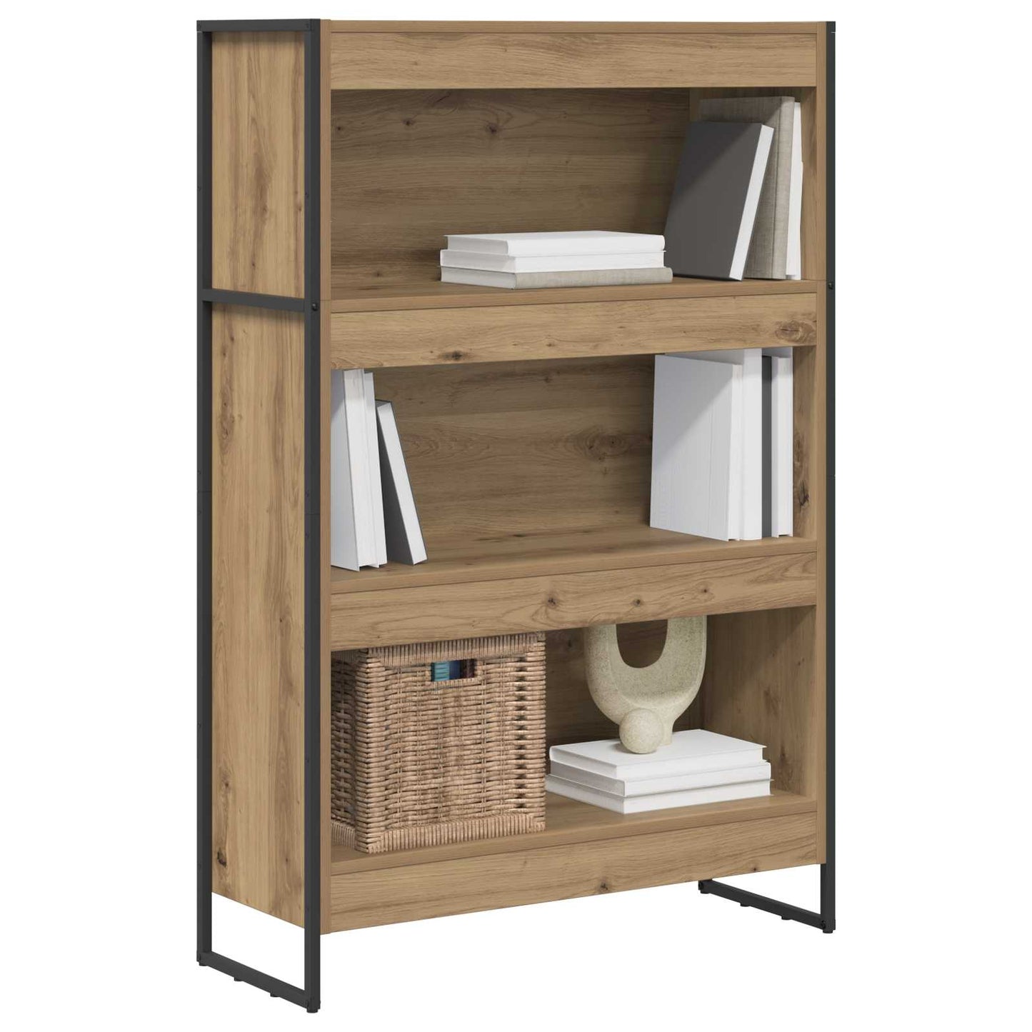 vidaXL Book Cabinet 80 x 30 x 121 cm Engineered Wood Artisian Oak