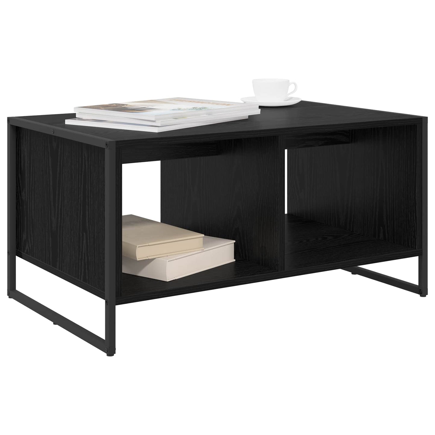 vidaXL Coffee Table Black Oak 80 x 50 x 40 cm Engineered Wood