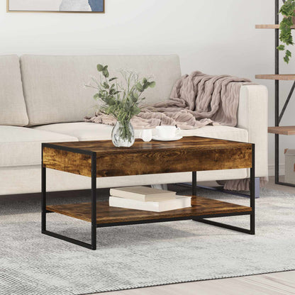 vidaXL Coffee Table Smoke Oak 80 x 50 x 40 cm Engineered Wood