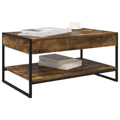 vidaXL Coffee Table Smoke Oak 80 x 50 x 40 cm Engineered Wood
