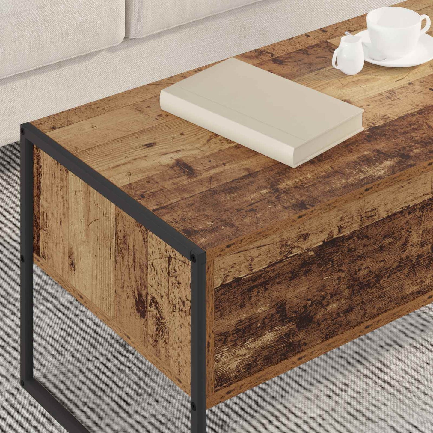 vidaXL Coffee Table Old Wood 100 x 46 x 40 cm Engineered Wood