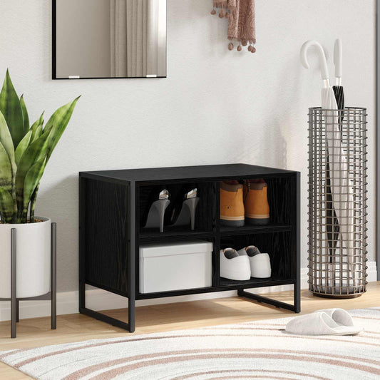 vidaXL Shoe Cabinet 60 x 35 x 44 cm Engineered Wood Black Oak