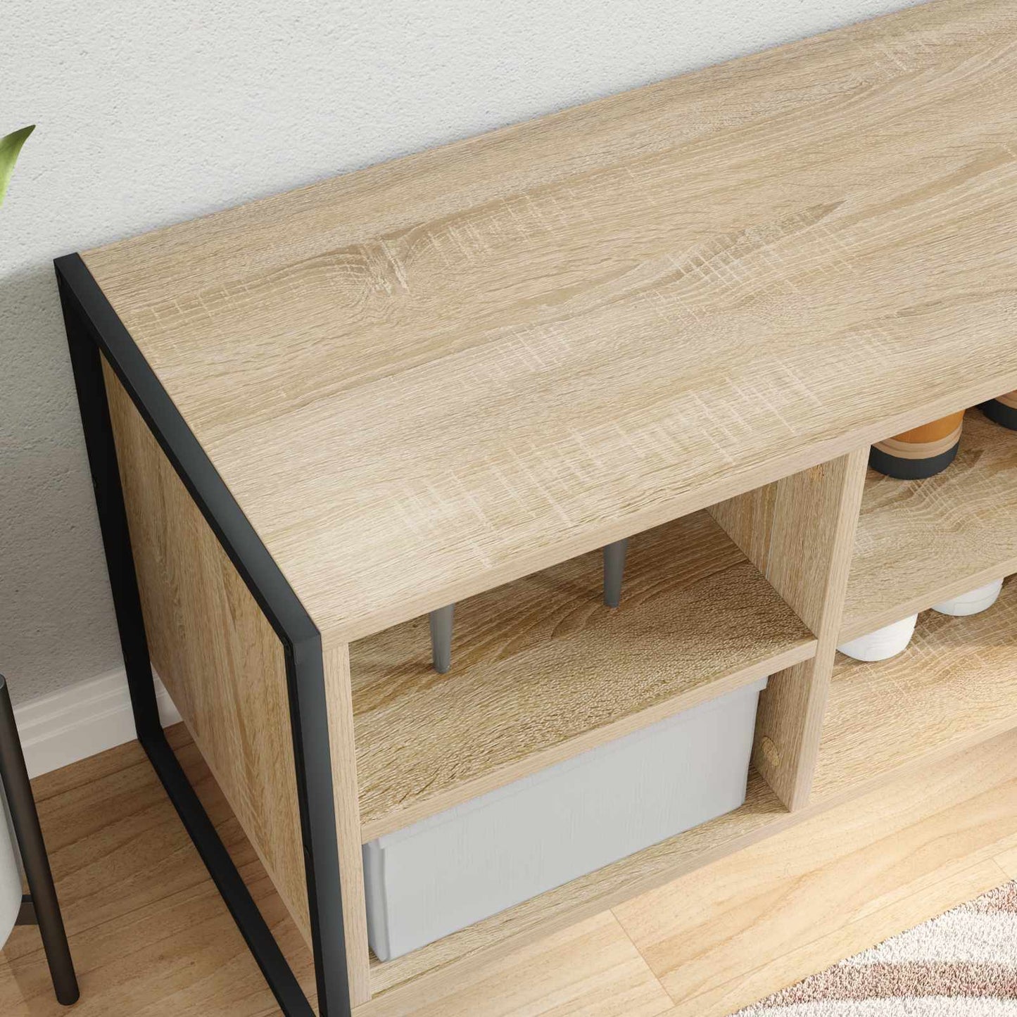 vidaXL Shoe Cabinet Sonoma 60 x 35 x 44 cm Engineered Wood