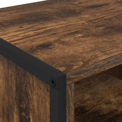 vidaXL Shoe Cabinet Smoke Oak 60 x 35 x 44 cm Engineered Wood