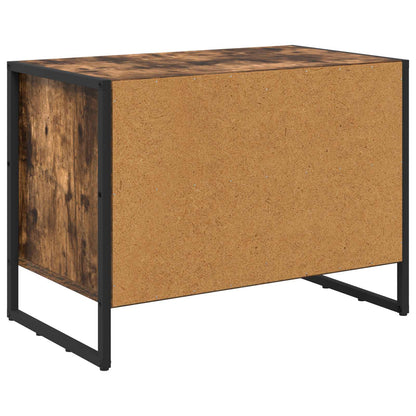 vidaXL Shoe Cabinet Smoke Oak 60 x 35 x 44 cm Engineered Wood
