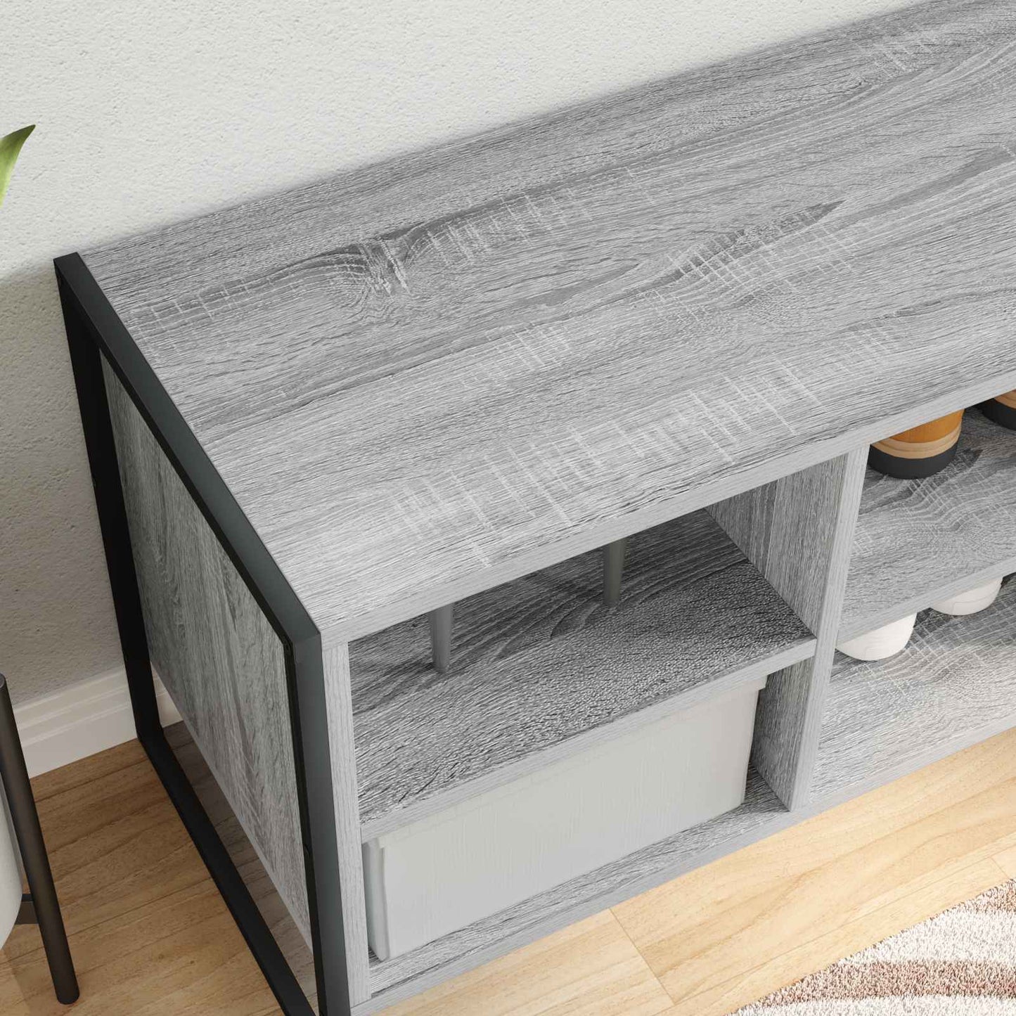 vidaXL Shoe Cabinet 60 x 35 x 44 cm Engineered Wood Grey Sonoma
